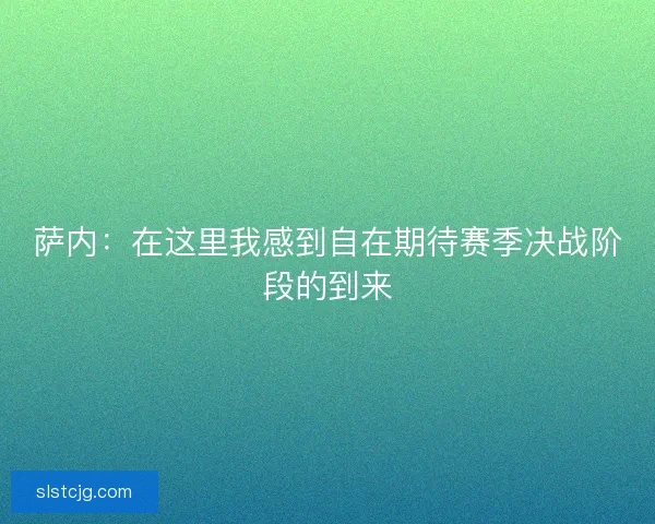 萨内：在这里我感到自在期待赛季决战阶段的到来